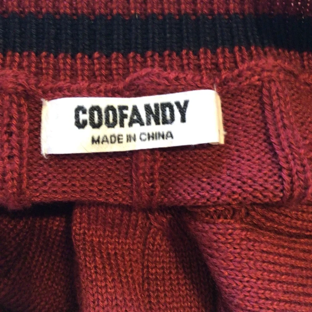 Coofandy Burgundy Cable Knit Sweater Vest Preppy Collegiate Old Money Classic